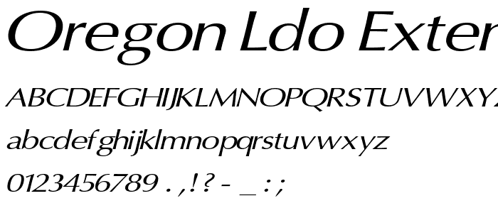 Oregon LDO Extended Oblique font